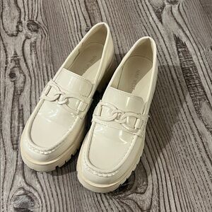 Nine West Glossy Cream Loafers